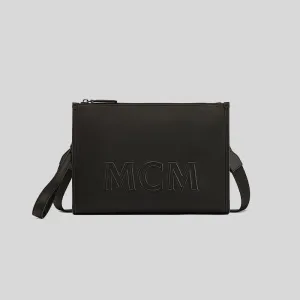 MCM Aren Crossbody Pouch in Spanish Calf Leather Black RS-MMRDATA03BK001