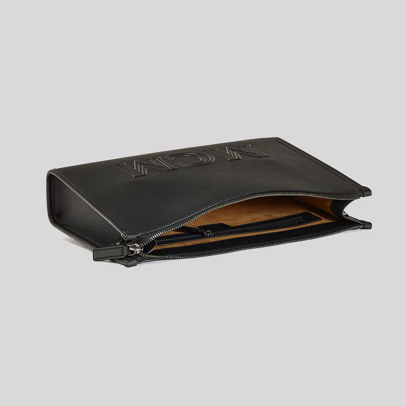 MCM Aren Crossbody Pouch in Spanish Calf Leather Black RS-MMRDATA03BK001
