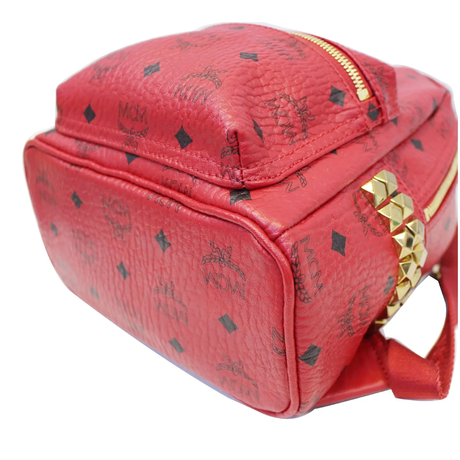 MCM Mini Stark Side Stud Backpack Bag Red