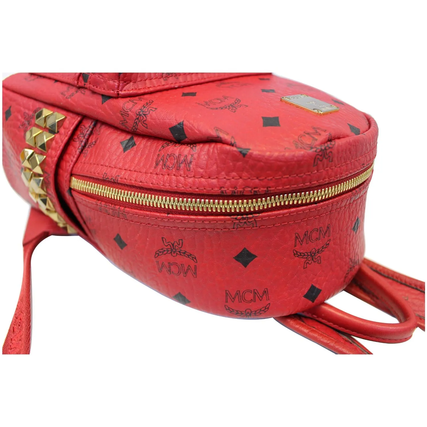 MCM Mini Stark Side Stud Backpack Bag Red