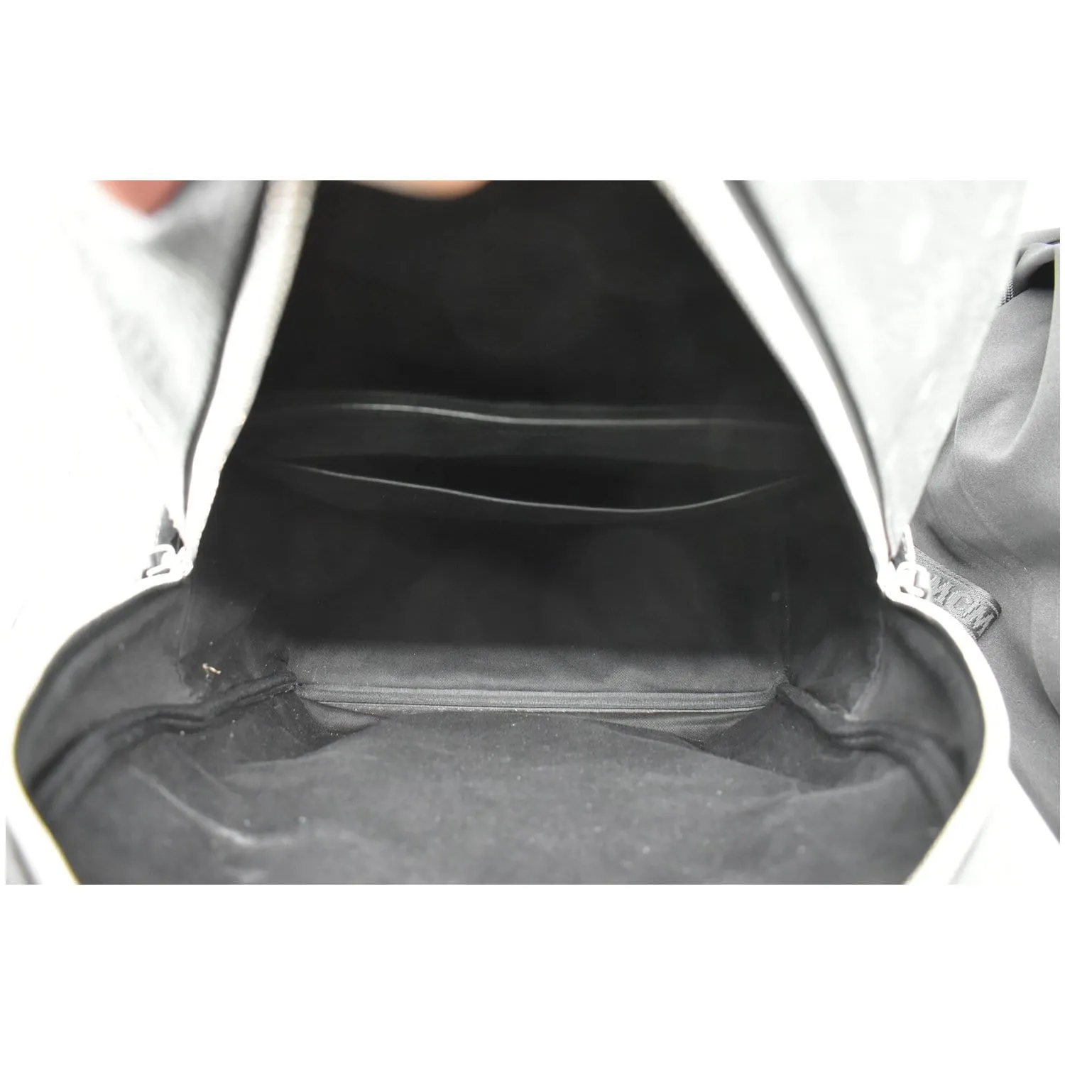 MCM Striped Medium Stark Metallic Visetos Backpack Bag Silver Black