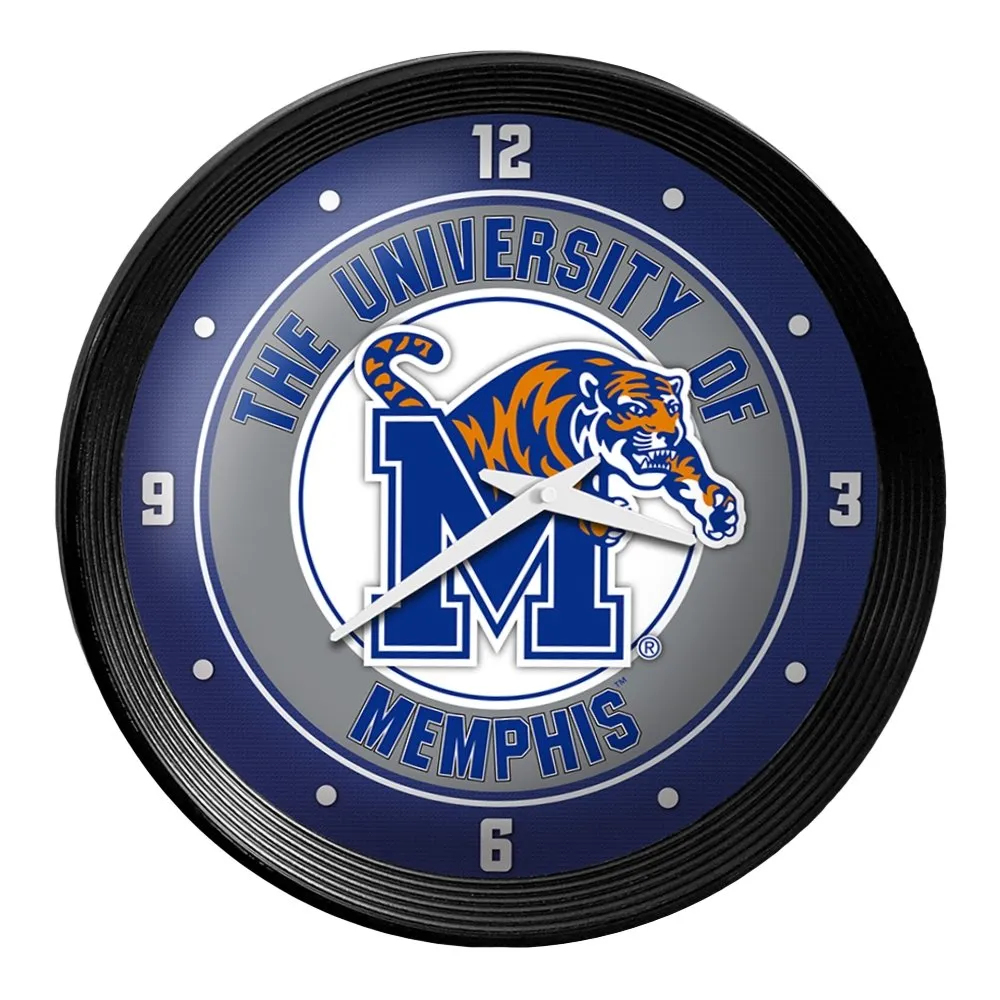 Memphis Tigers: Ribbed Frame Wall Clock