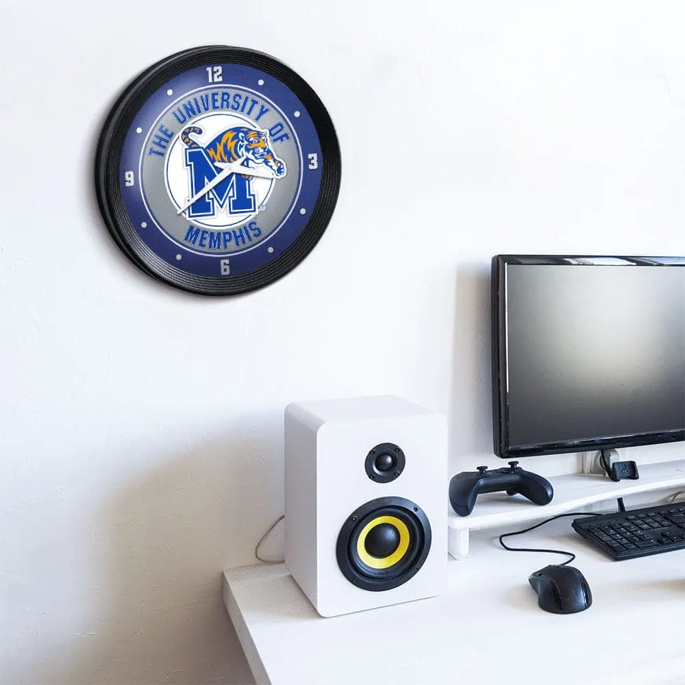 Memphis Tigers: Ribbed Frame Wall Clock