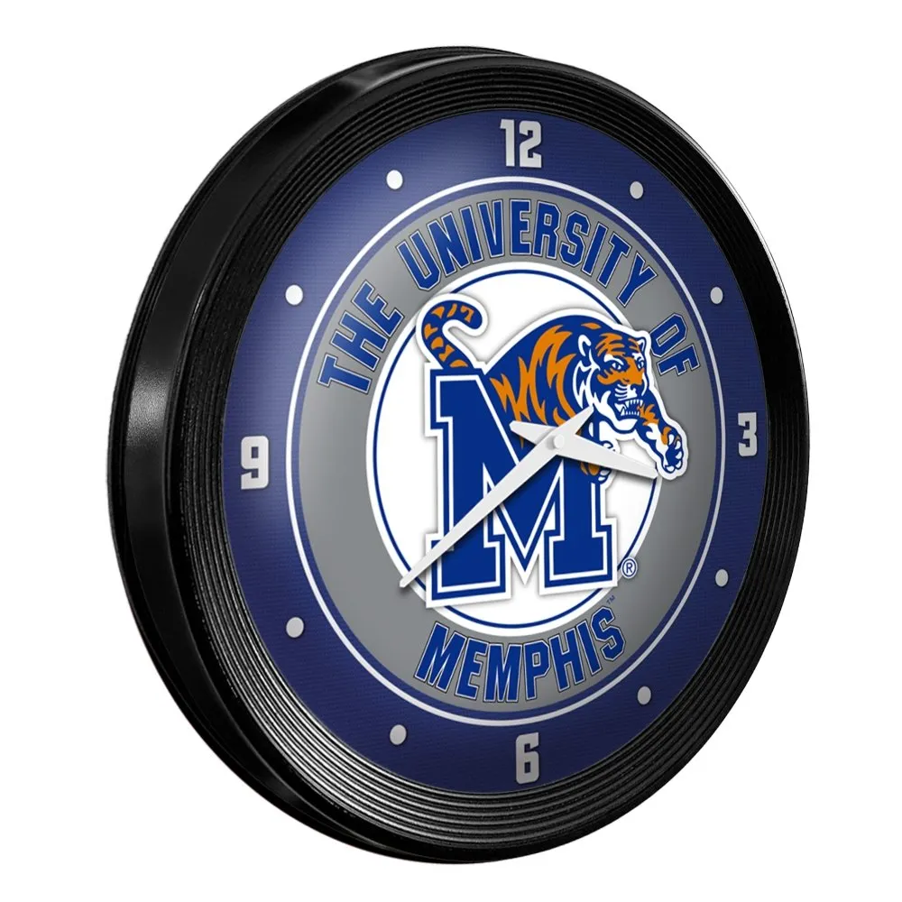 Memphis Tigers: Ribbed Frame Wall Clock