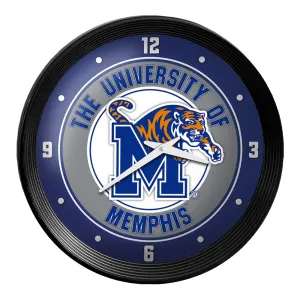 Memphis Tigers: Ribbed Frame Wall Clock
