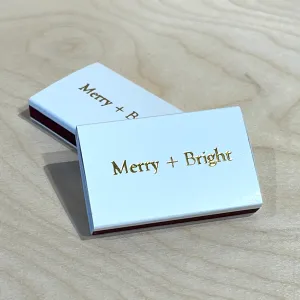 ‘Merry   Bright’ Gold Foil Embossed Matchbox