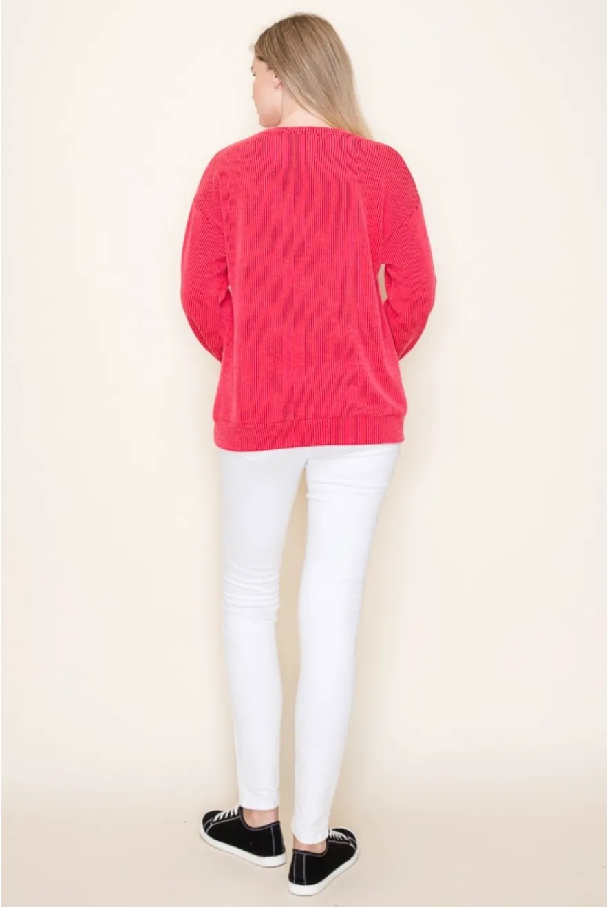 Merry Ribbed Long Sleeve-2 Colors-Matching Bottoms Available