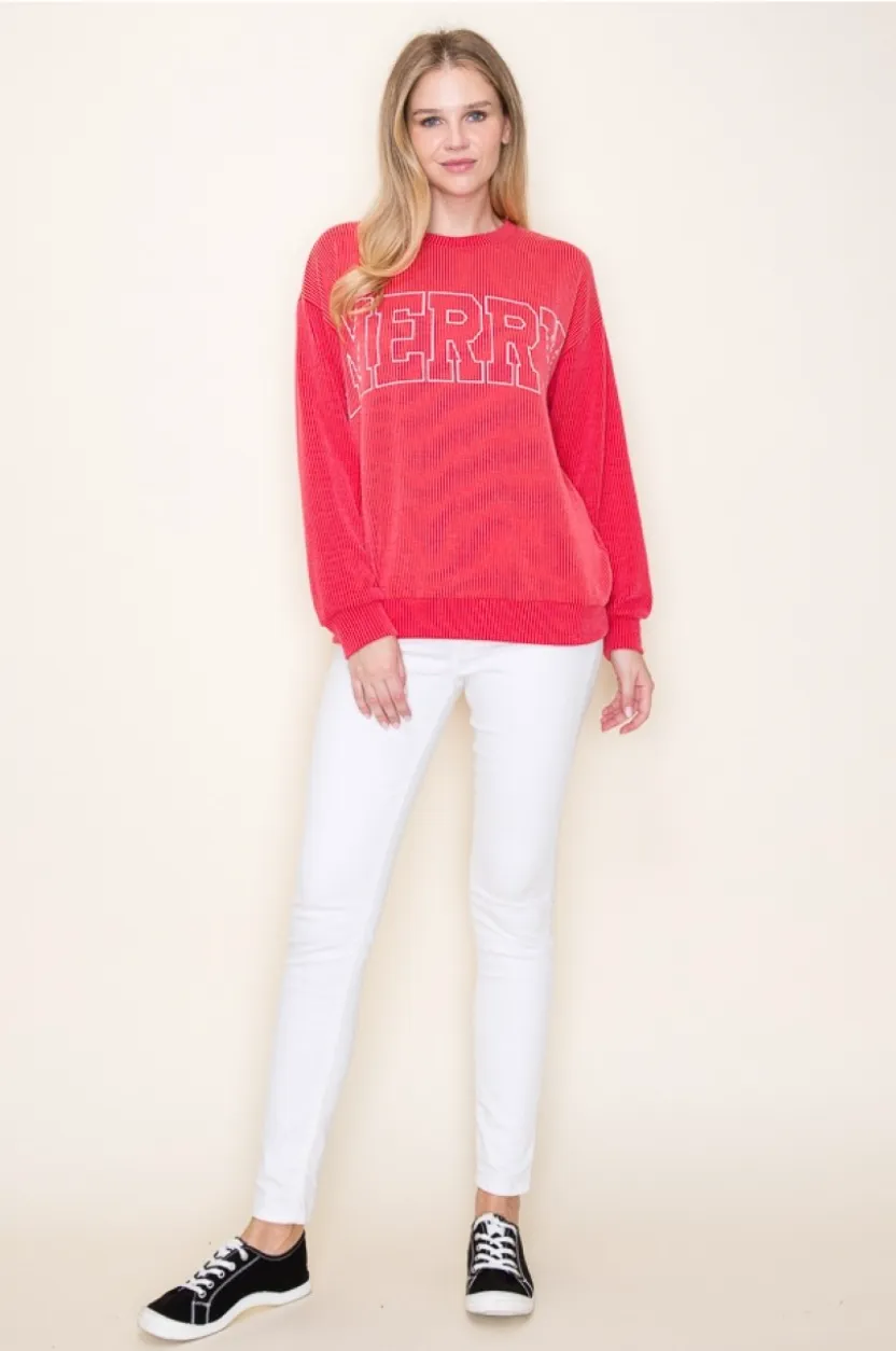 Merry Ribbed Long Sleeve-2 Colors-Matching Bottoms Available
