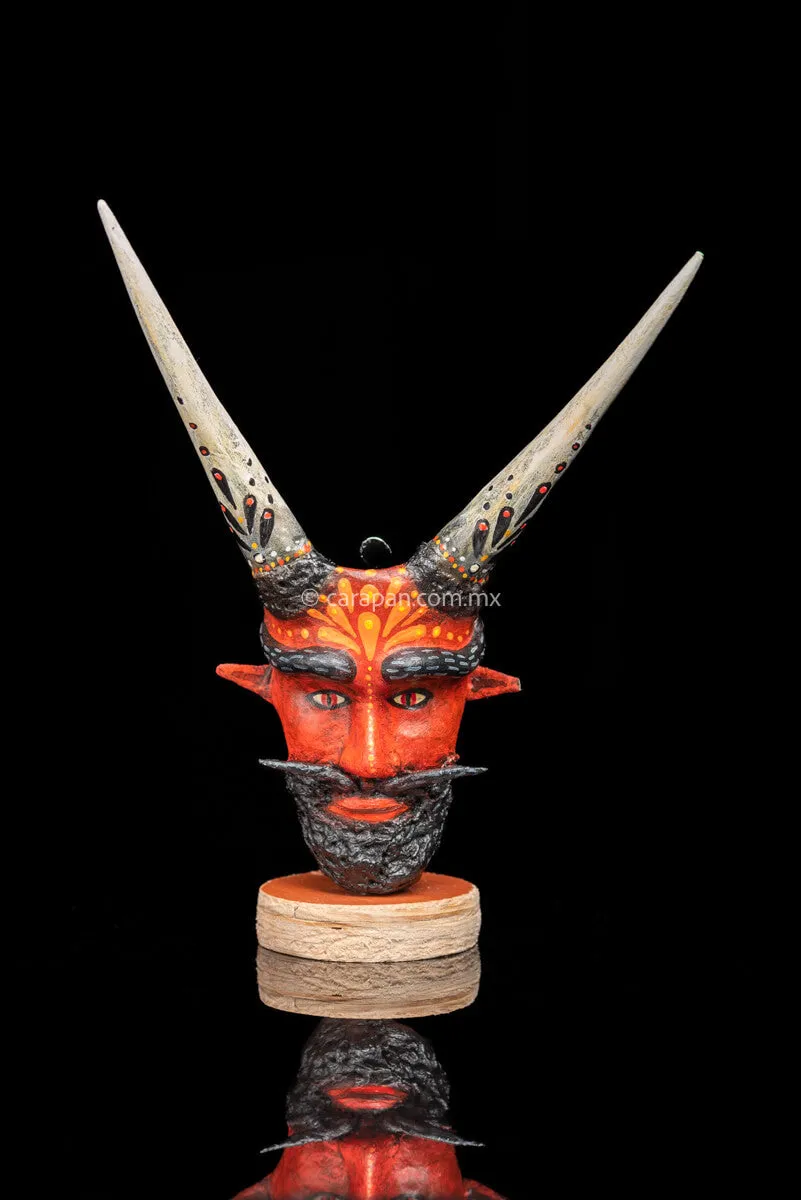 Mexican Devil Paper Maché Head with sharp horns