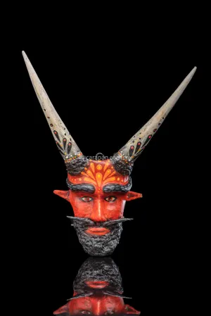 Mexican Devil Paper Maché Head with sharp horns