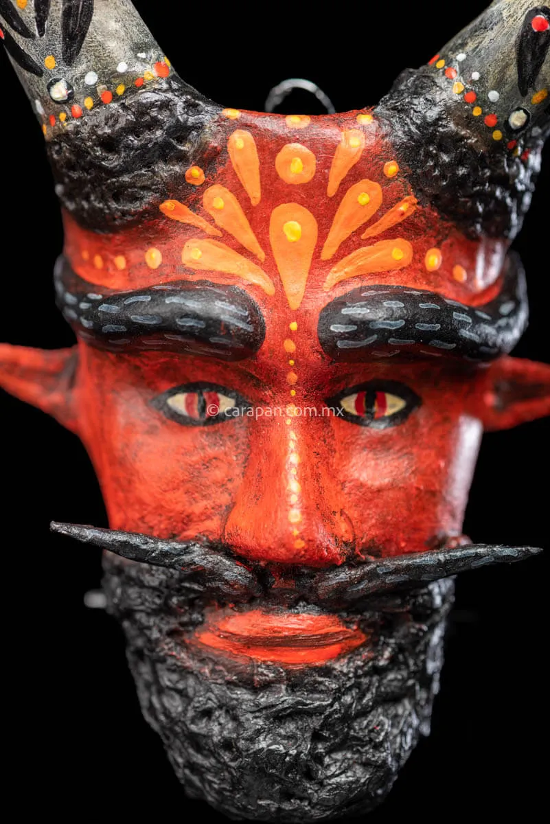 Mexican Devil Paper Maché Head with sharp horns