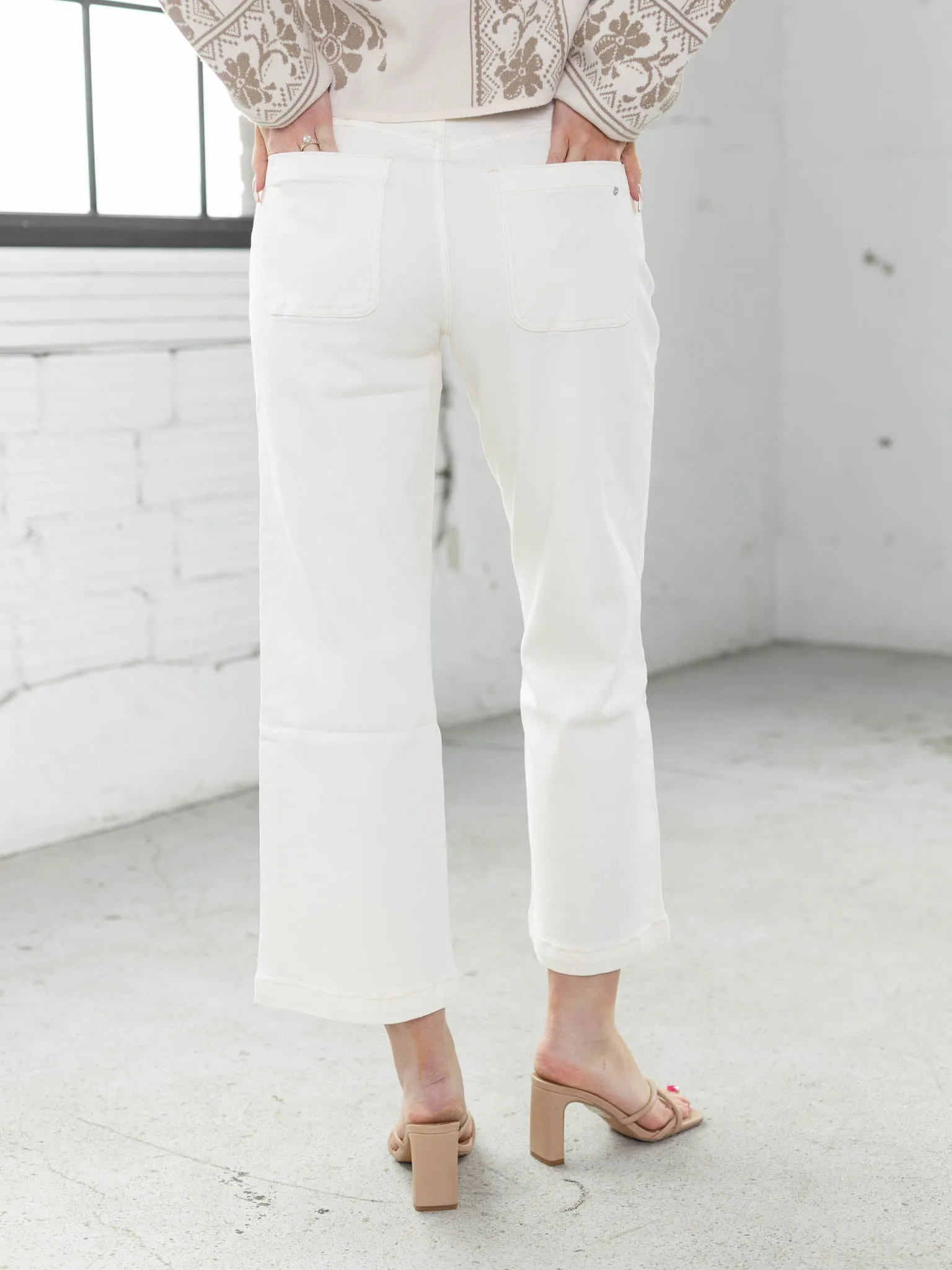 MICA White Chocolate High Rise Cropped Wide Leg