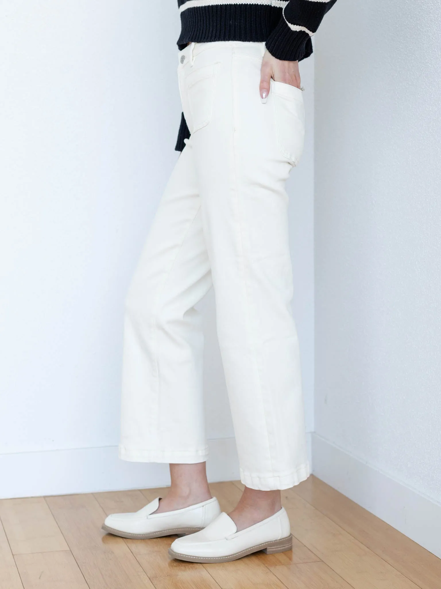 MICA White Chocolate High Rise Cropped Wide Leg