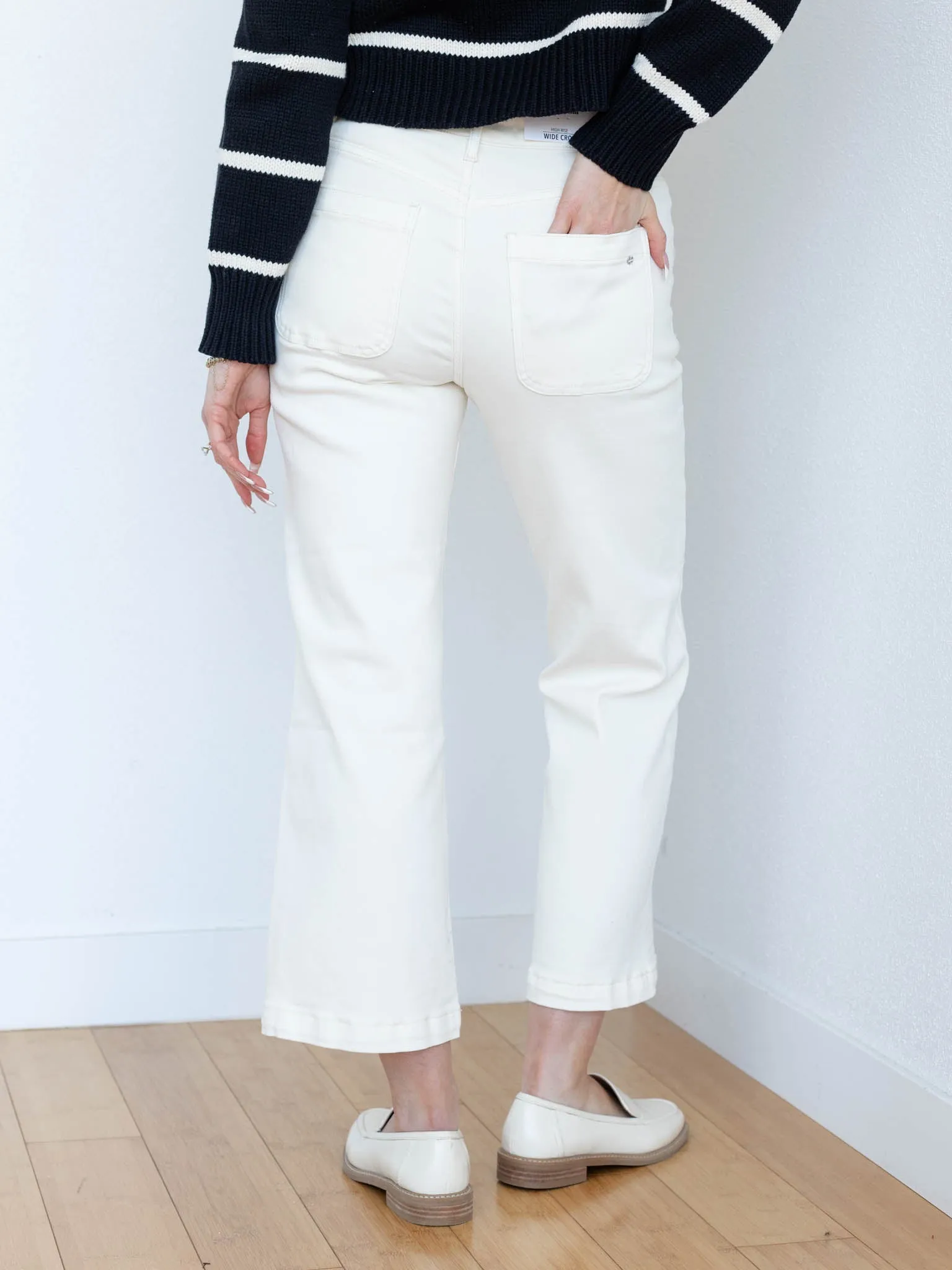 MICA White Chocolate High Rise Cropped Wide Leg