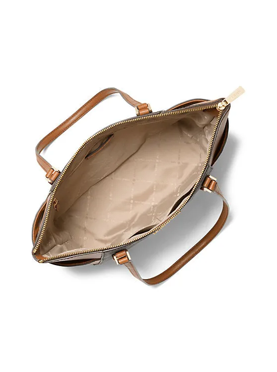 Michael Kors Charlotte Large Leather Top-Zip Tote Bag - 35T0GCFT3B