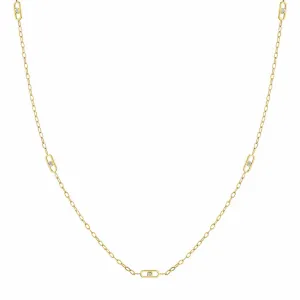 Michael M 14K Yellow Gold Diamond Streamlined Necklace CN351M