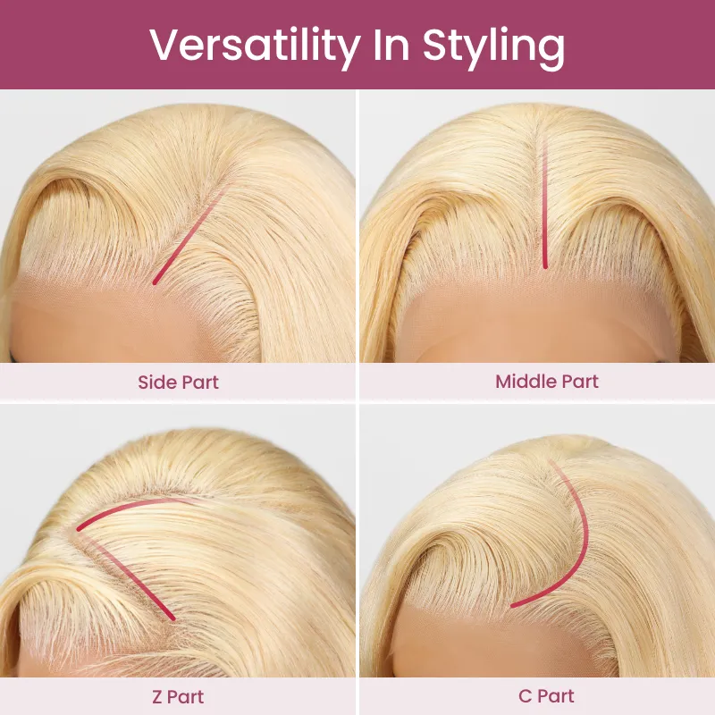 Minimalist Short Bob: #613 Blonde Wig 6x5 Glueless Pre-Cut Lace Straight Bob Colored Human Hair Wigs