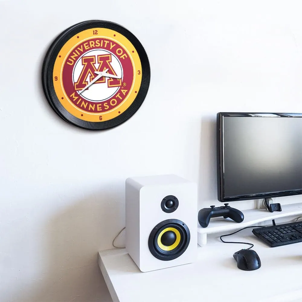 Minnesota Golden Gophers: Ribbed Frame Wall Clock