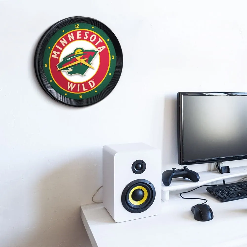 Minnesota Wild: Ribbed Frame Wall Clock