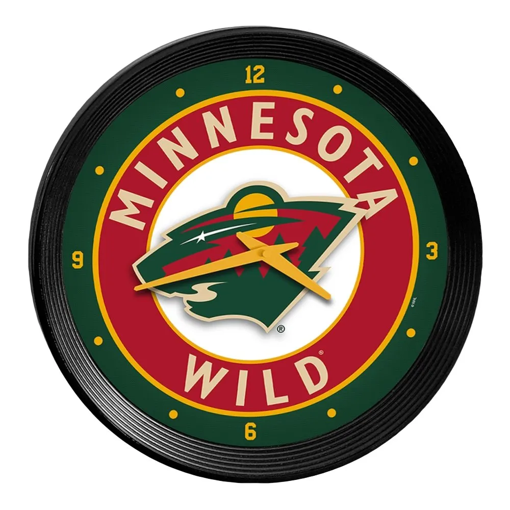Minnesota Wild: Ribbed Frame Wall Clock
