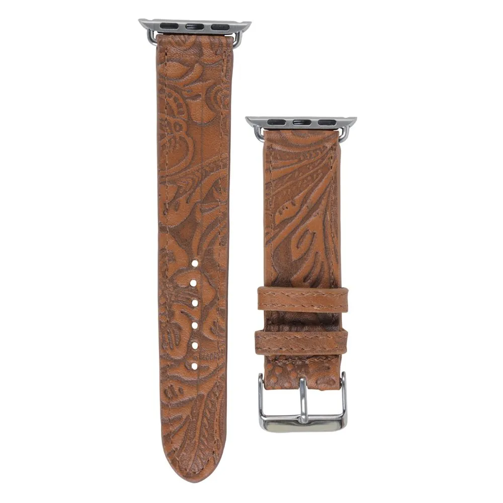 Mittangle Embossed Leather Watch Band