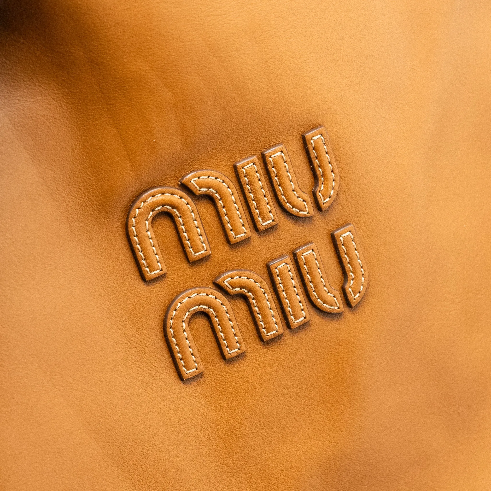 Miu Miu Ivy Leather Bag Calfskin Caramel GHW