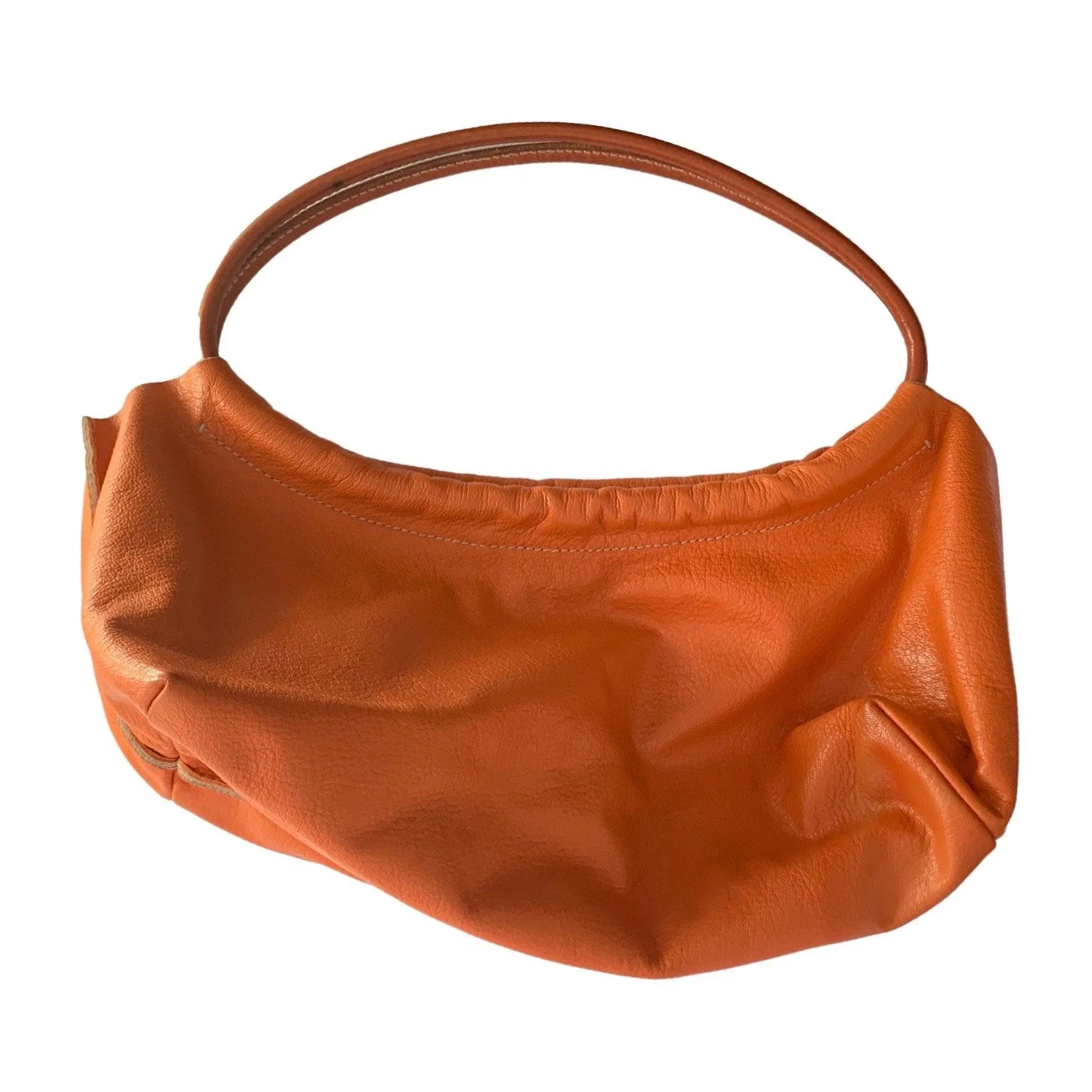 Miu Miu Orange Logo Leather Shoulder Bag