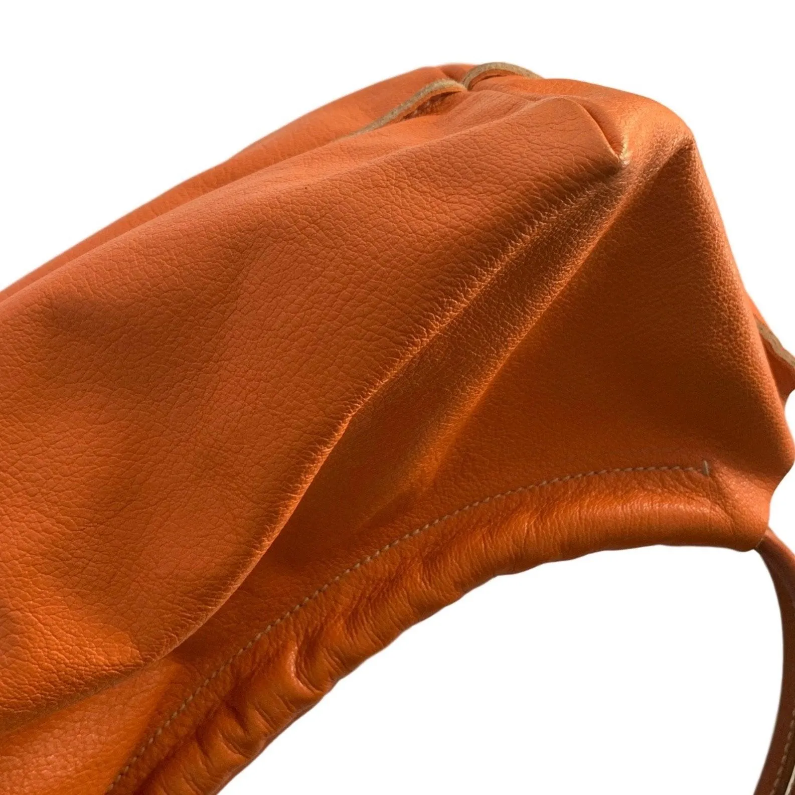 Miu Miu Orange Logo Leather Shoulder Bag