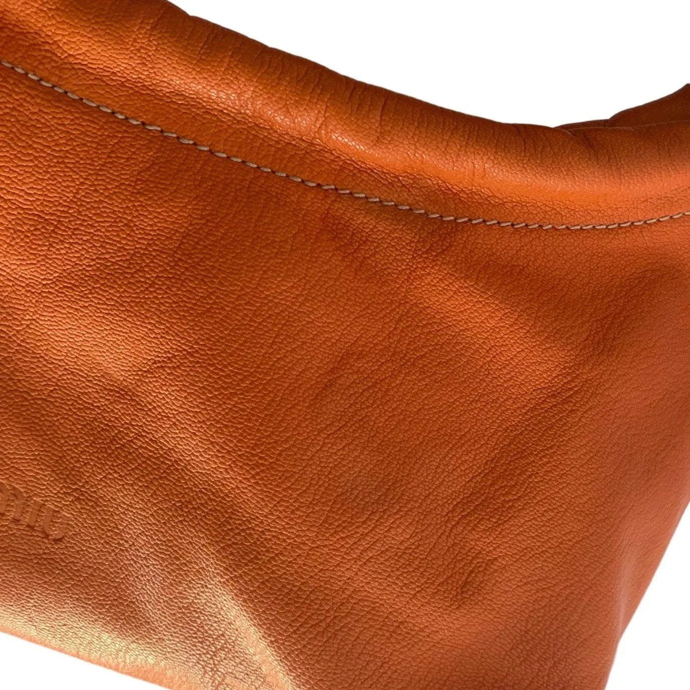 Miu Miu Orange Logo Leather Shoulder Bag