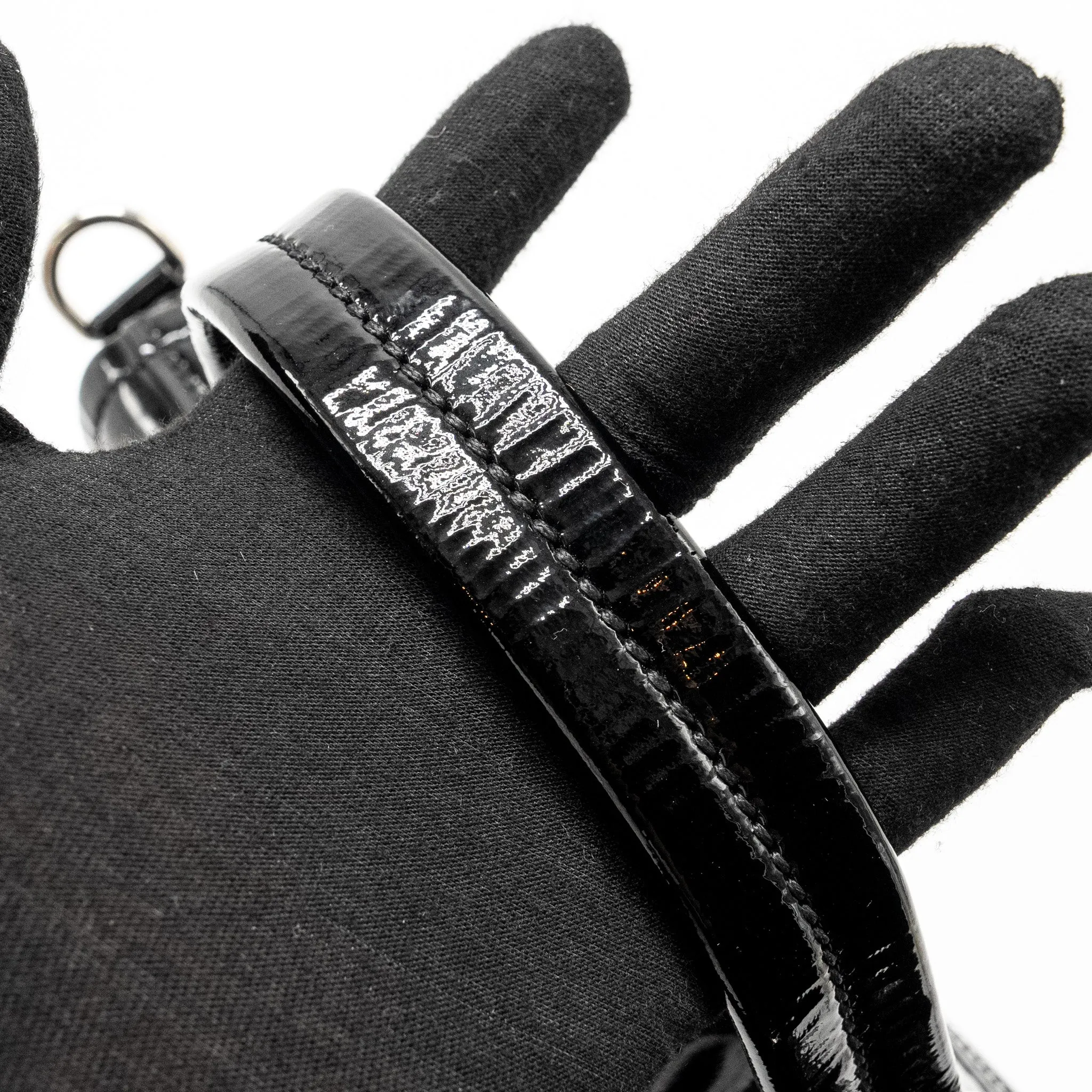 Miu Miu Turnlock Tote Bag Patent Black SHW