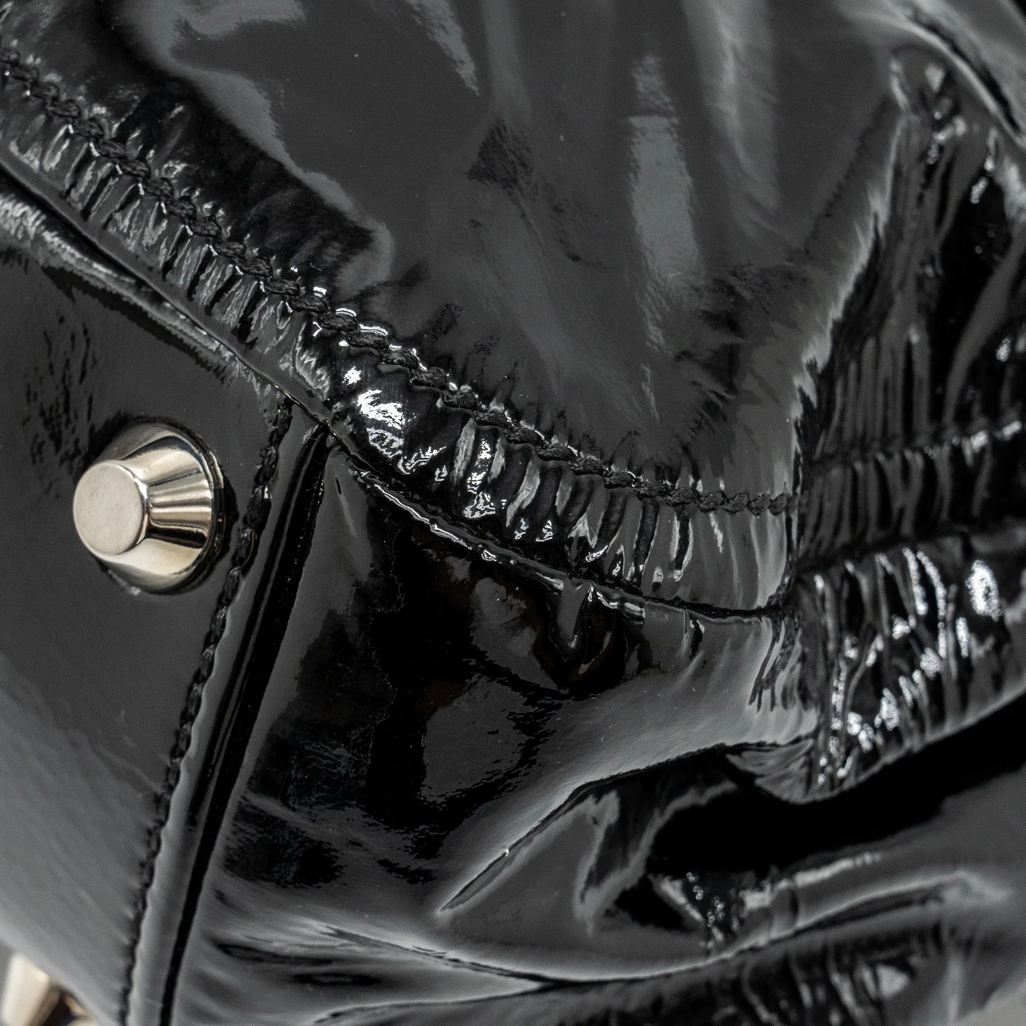 Miu Miu Turnlock Tote Bag Patent Black SHW