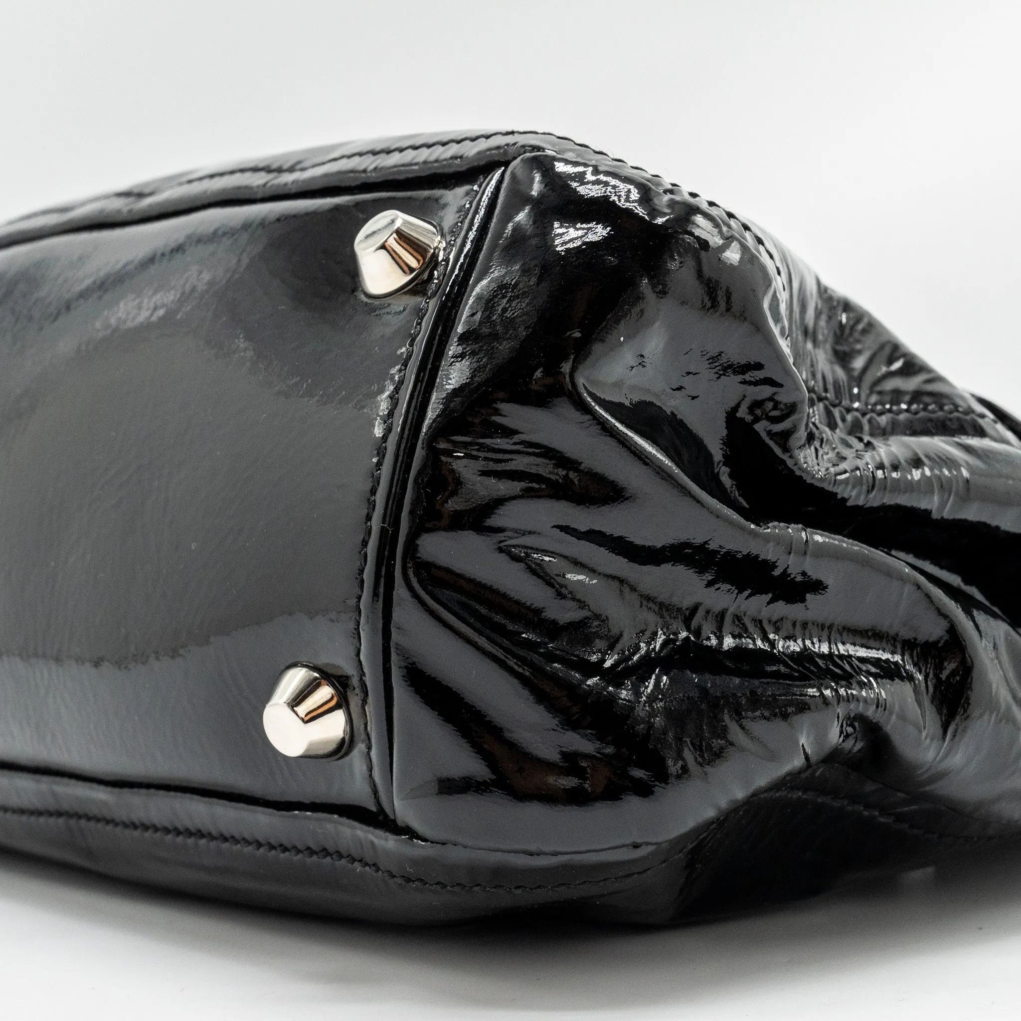 Miu Miu Turnlock Tote Bag Patent Black SHW