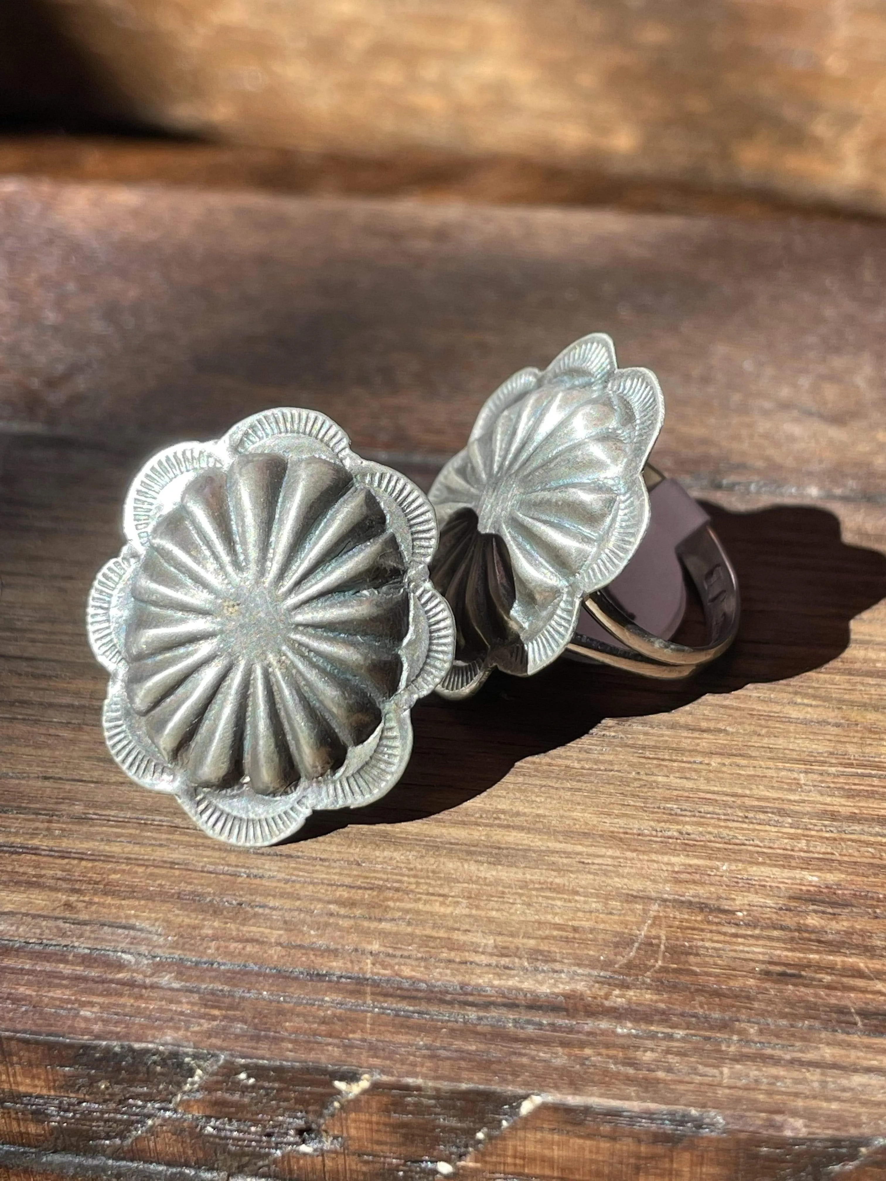Monica Sterling Oval Concho Ring - 1.25"