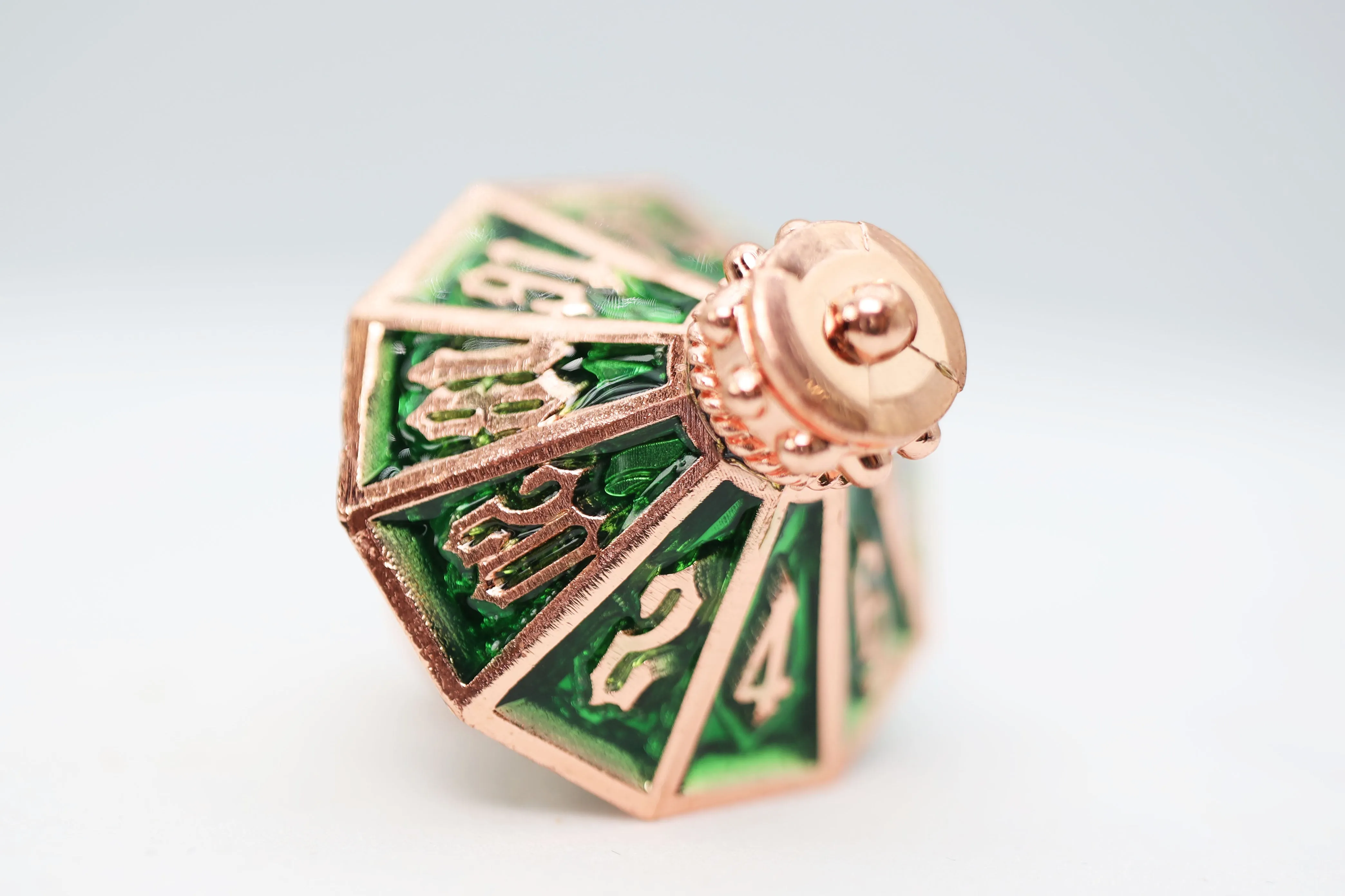 Moonlit Lantern: Coppered Acidfire - Metal RPG Dice Set