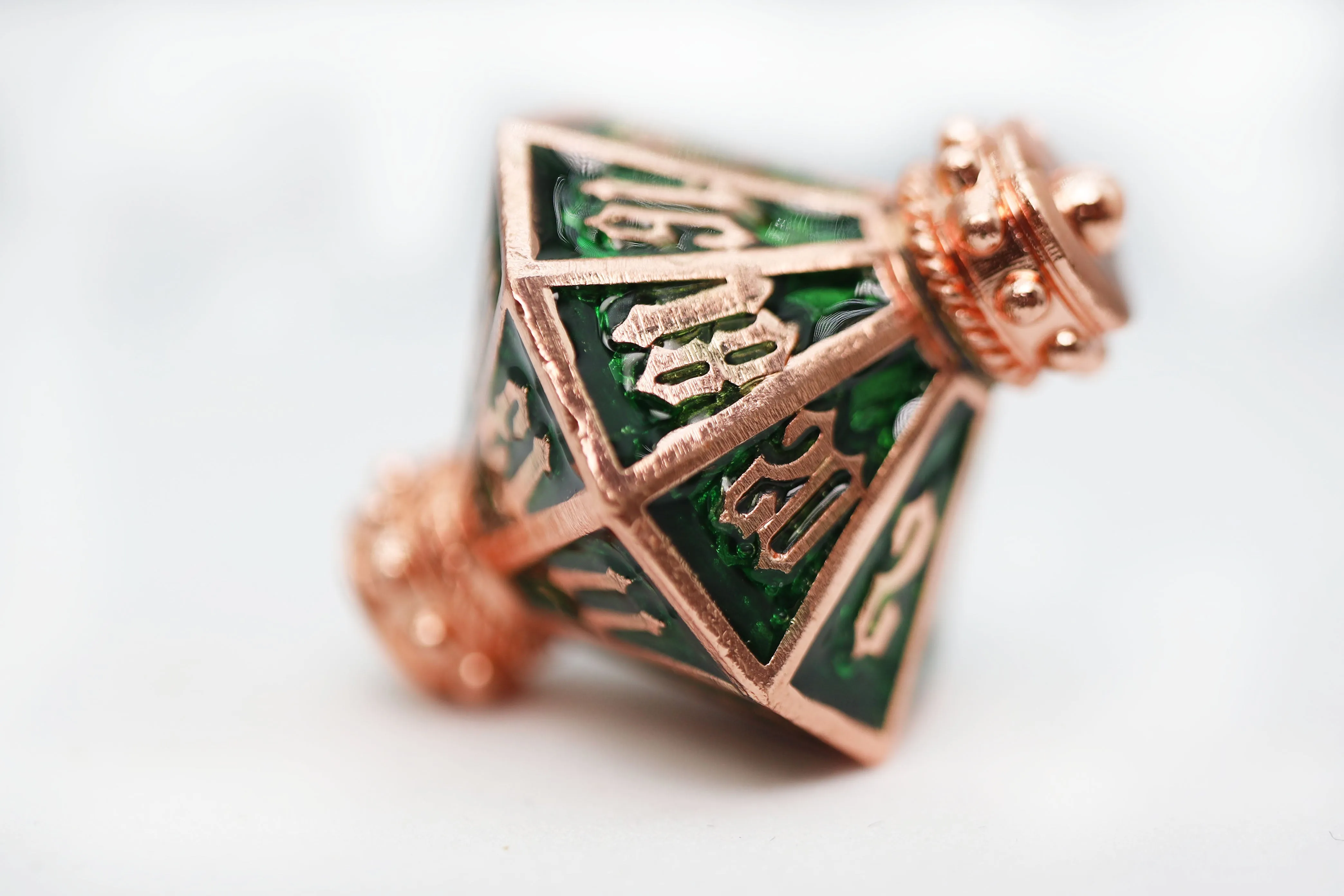 Moonlit Lantern: Coppered Acidfire - Metal RPG Dice Set