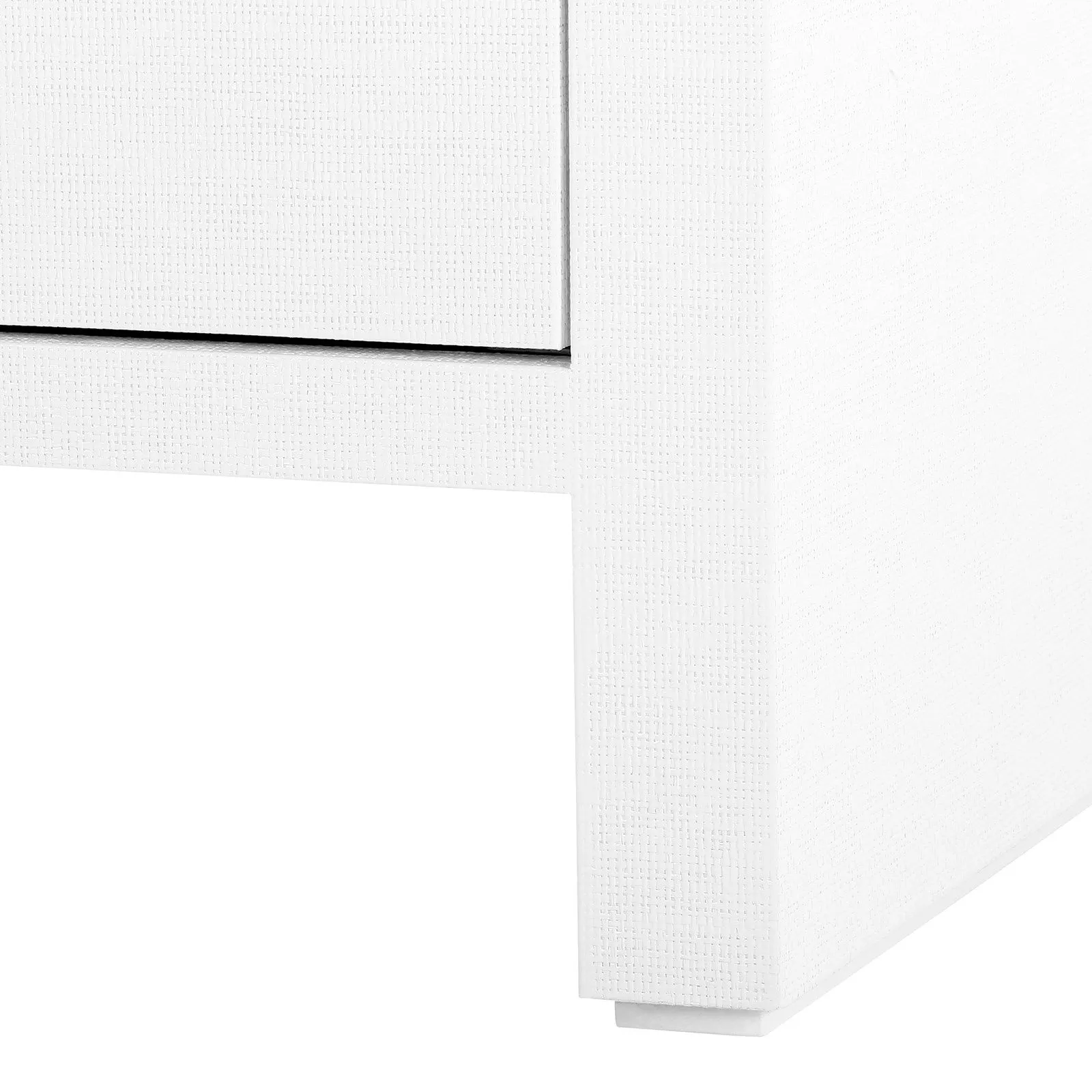 Morgan Grasscloth 3-Drawer Side Table / Chiffon White