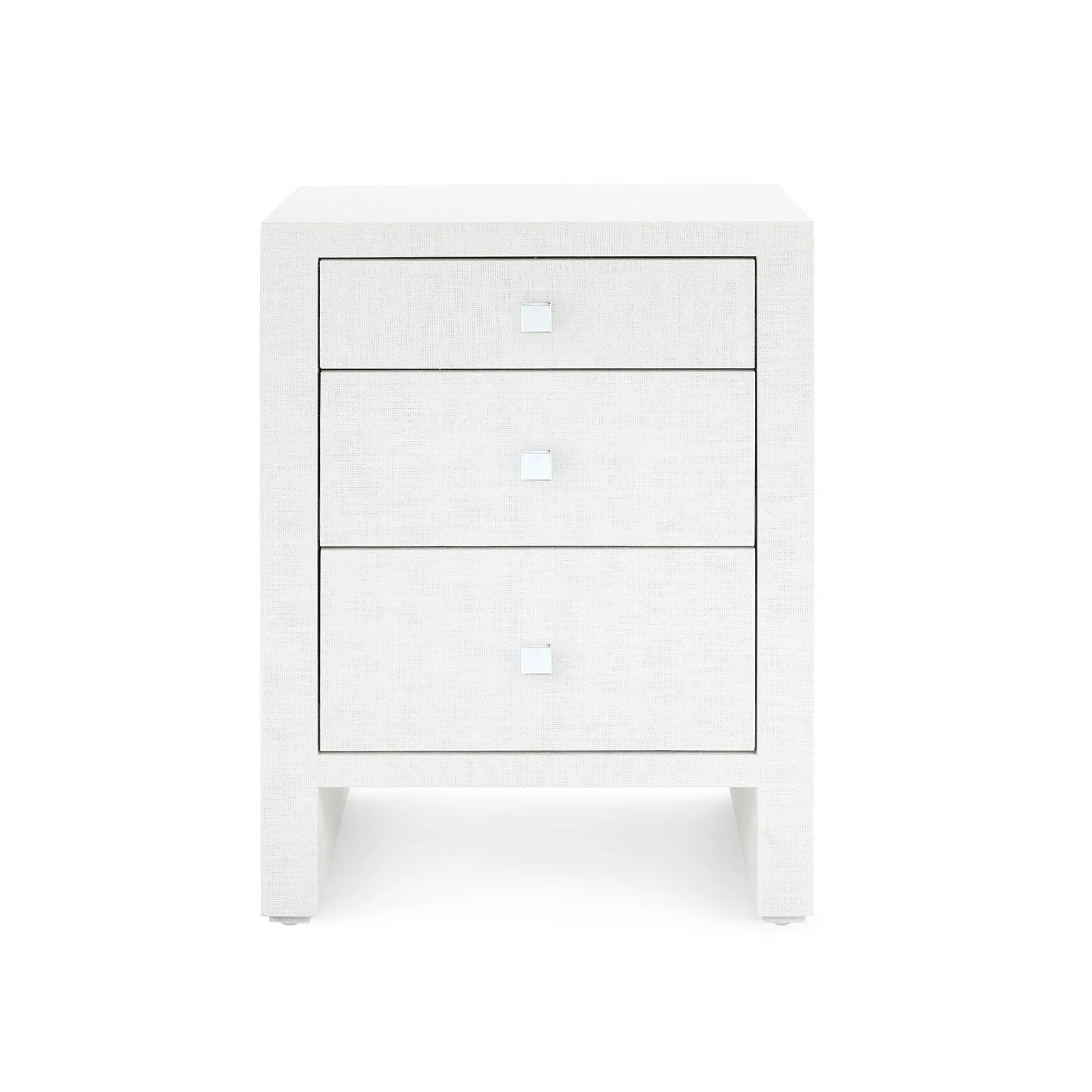 Morgan Grasscloth 3-Drawer Side Table / Chiffon White