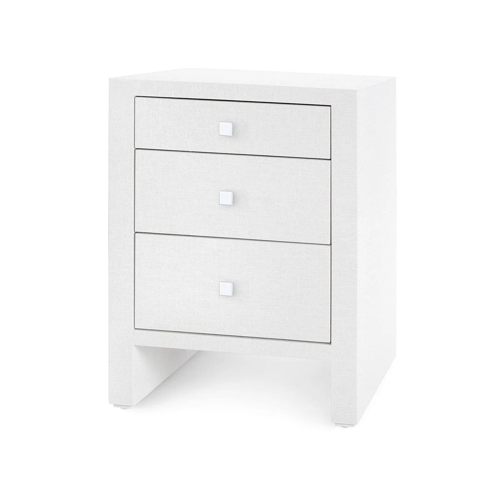 Morgan Grasscloth 3-Drawer Side Table / Chiffon White