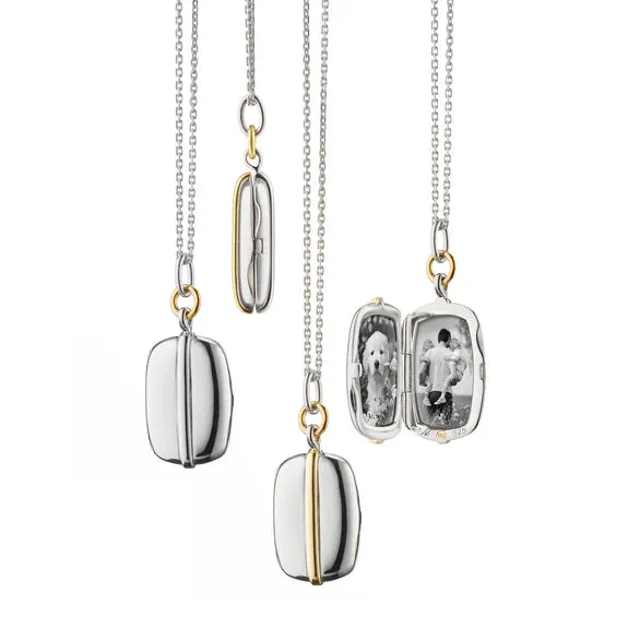 MRK Slim Rectangle “Brie” Two-Tone Locket