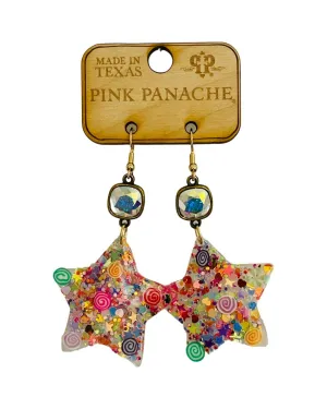 Multi-color acrylic star earring
