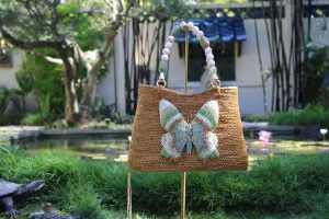 Multi Swarovski Butterfly Bag with Gemstone Handle