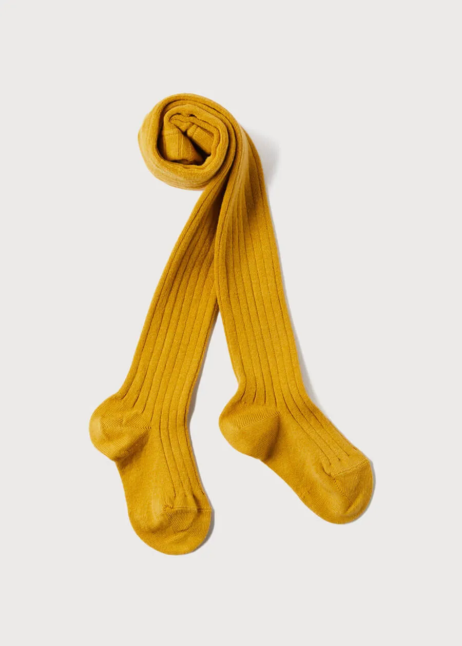 Mustard Ribbed Tights (3mths-8yrs)