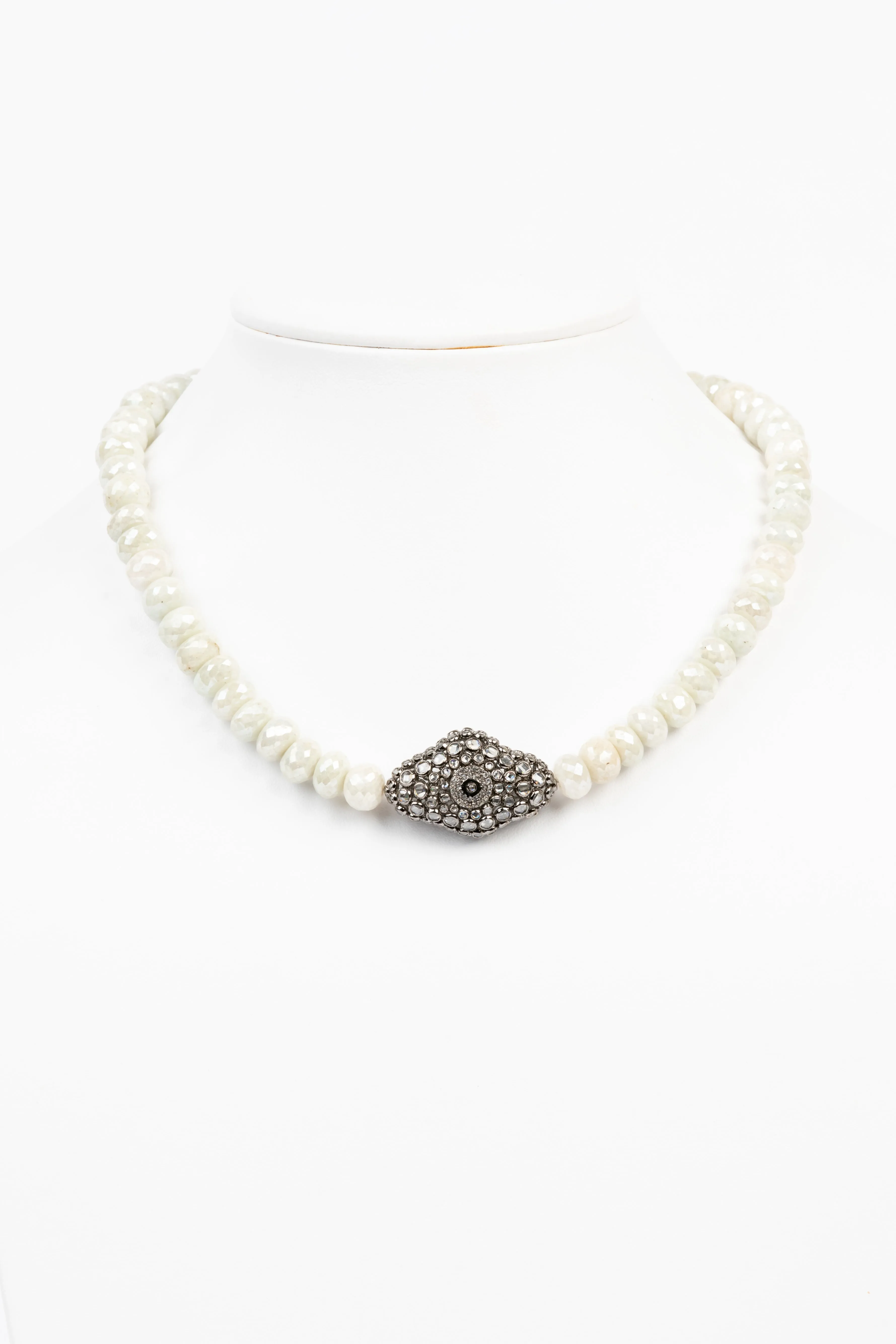 Mystic Moonstone and Rock Crystal Necklace