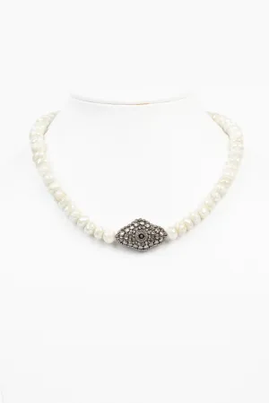 Mystic Moonstone and Rock Crystal Necklace