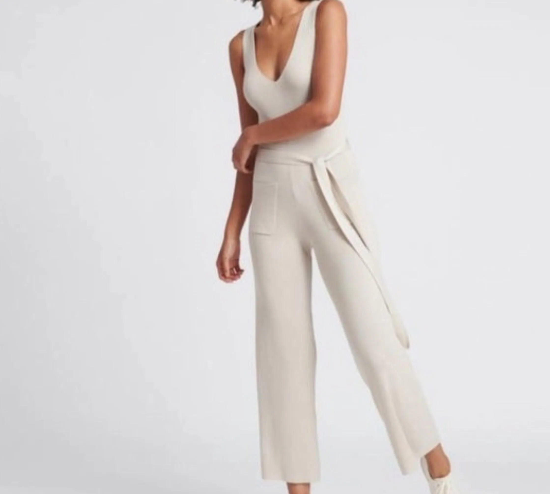 NAADAM Pebble Ribbed Cashmere Jumpsuit Size L NWT