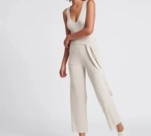 NAADAM Pebble Ribbed Cashmere Jumpsuit Size L NWT