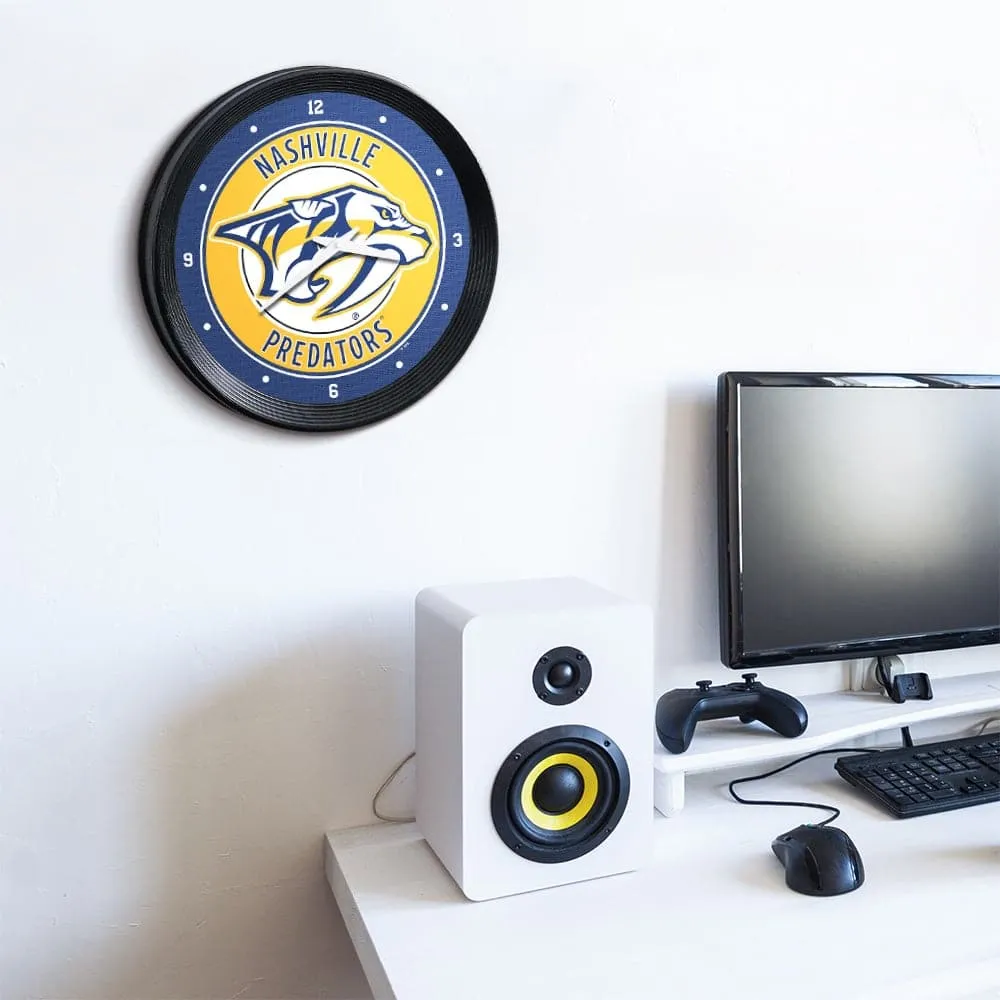 Nashville Predators: Ribbed Frame Wall Clock