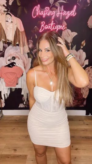 Natalie Neutral bodycon dress