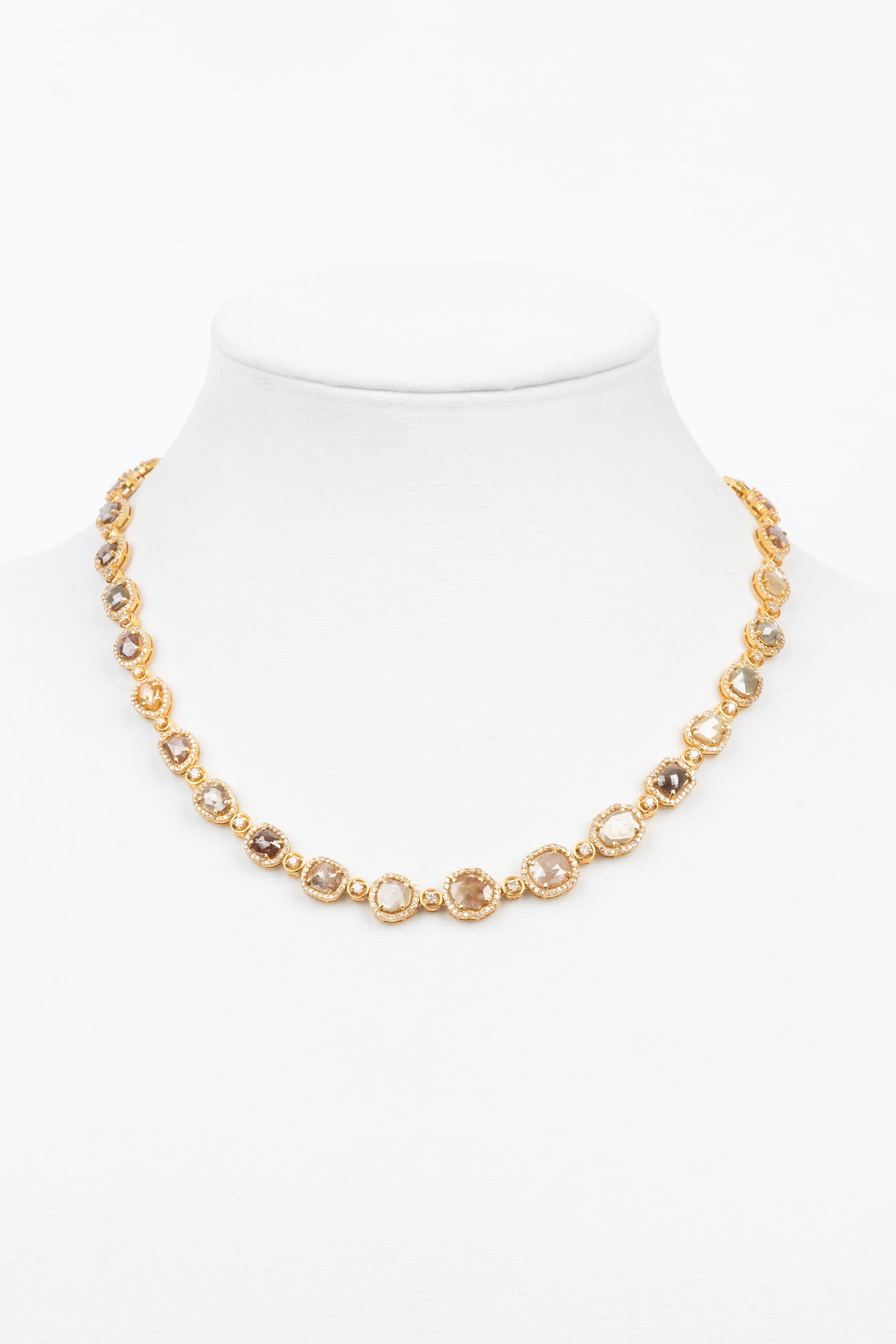 Natural Sliced Fancy Diamond Necklace
