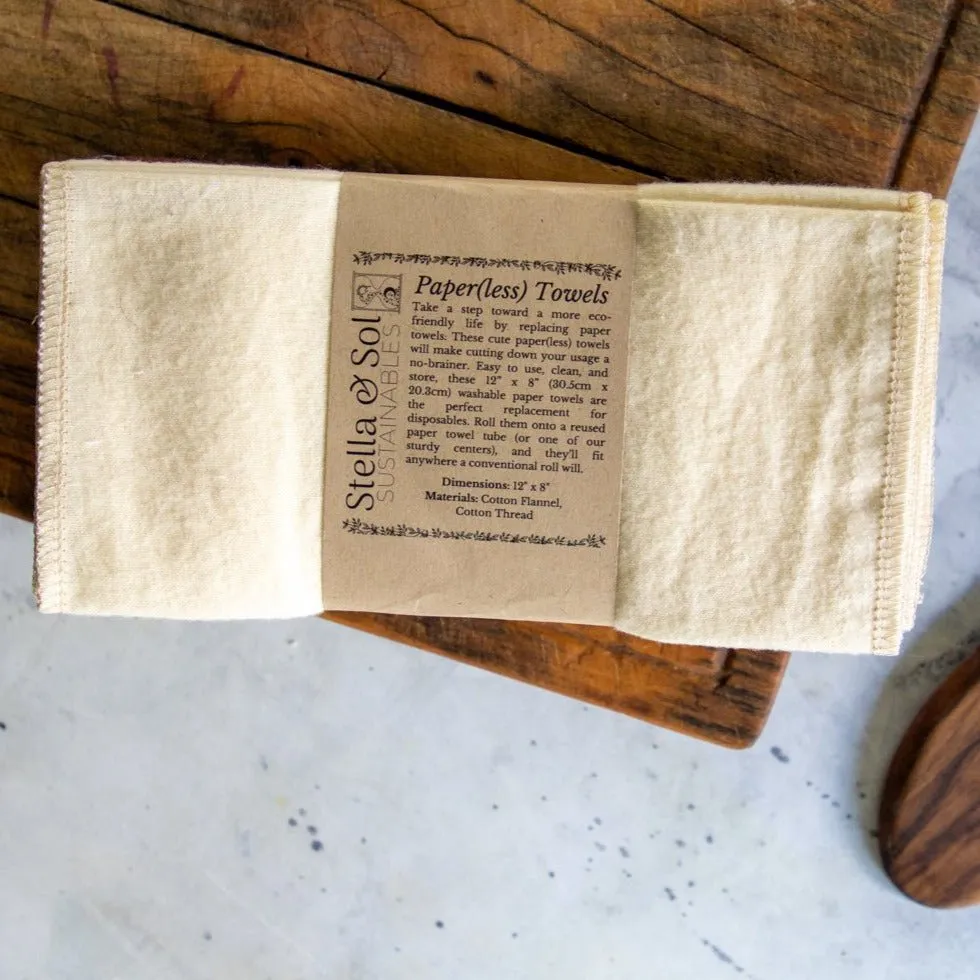 Natural Trio Washable Paper(less) Towels Refill Pack, Set of 10